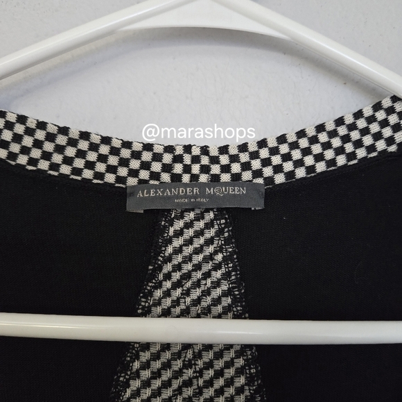 Alexander McQueen 2003 Scanners Collection Black and White Checked Sweater - Picture 6 of 8